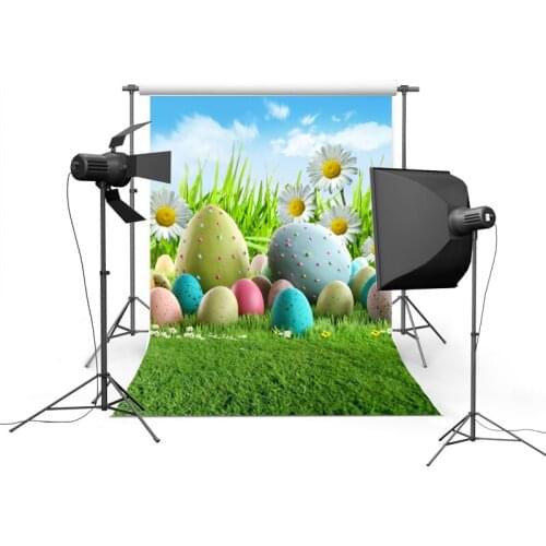 Green lawn sunflower photo background vinyl Easter-eggs photography backdrops of kid photographer studio props photophone GE-034