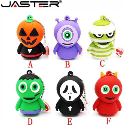 JASTER Horrific ghost USB Flash Drive Pen drive cartoon U disk memory stick pendrive 8GB 16GB 32GB 64GB cool Halloween gifts