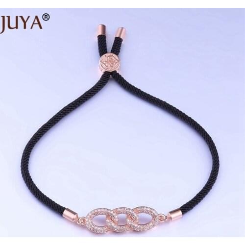 JUYA Black Red String Rope Bracelets For Men Women Jewelry Luxury AAA Zircon Charms Couple Bracelet friendship bracelets