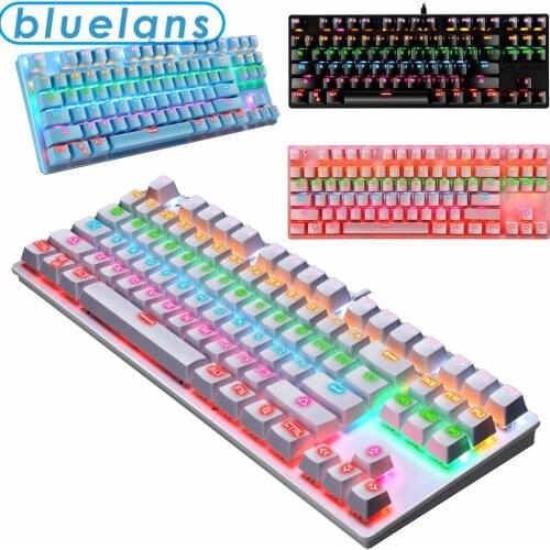 K550 Gaming Mechanical Keyboard USB Wired Backlit Keyboard 87 Keys Gamer RGB Keyboards For PC Colorful LED Illuminated Keyboard