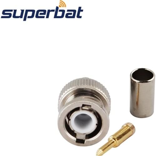 Superbat BNC Solder Male Plug Crimp for KSR195 RG58 RG142 RG400 Cable Straight RF Connector