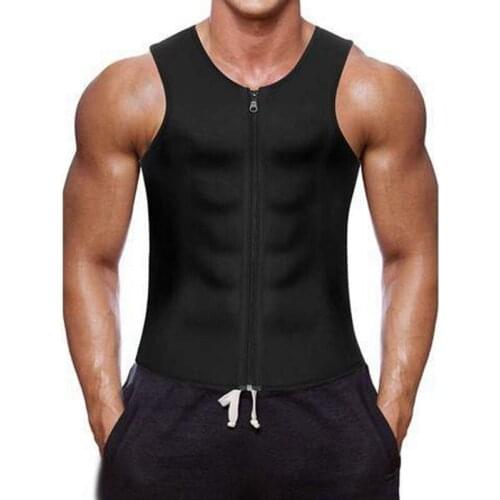Mens Sauna Vest Workout Body Shaper Abdomen ReducingShapewearSweat Girdle Waist Trainer Belt Corset TankTopShirtFatBurning fajas