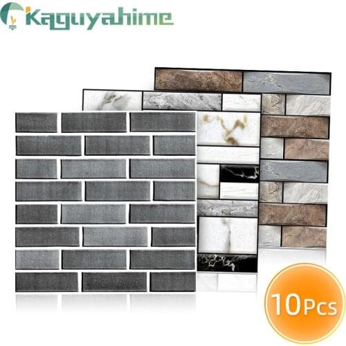 Kaguyahime 3D Self-Adhesive Wall Stickers 10pcs DIY Stone Pattern Wallpaper Waterproof Wall Panel Home Decor Wall Paper 30x30