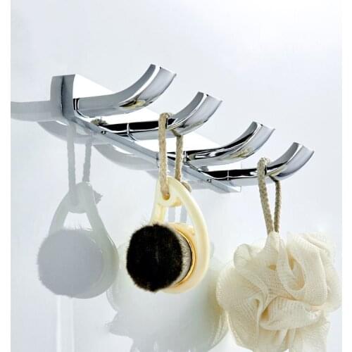 Toilet wall hanging simple silver hook 4 hook row hook porch clothes hook