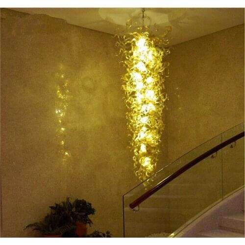 New Arrival Gold Colored Clear Murano Glass Custom Made Modern Art Chandeliers