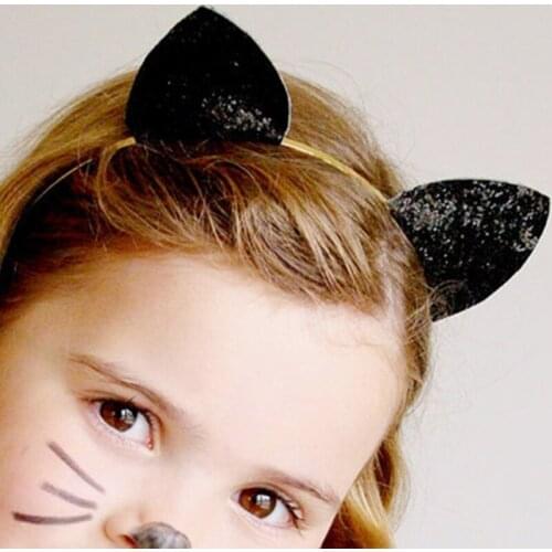 24Colors Shiny Cat Ear Hoop Cute Simple Candy Cloth Headband Party Wedding Dinner Hair Decoration Gift