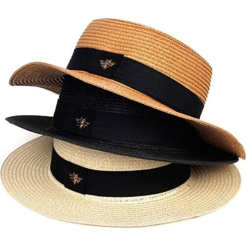 New Summer ladies casual hat hand-woven foldable soft top bucket hats outdoor shade beach hat fashion unisex wild hats