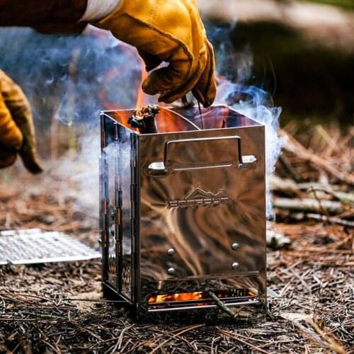 Stainless Steel Firewood Stove Camping Portable Folding Stove Charcoal Stove Barbecue Field Multi-purpose Barbecue Picnic Stove