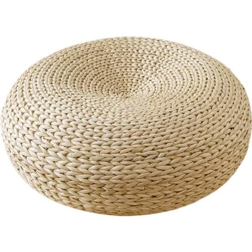 Futon Meditation Cushion Thickening Yoga Circle Corn Husk Straw Braid Mat Japanese Style Cushion Silk Wadding for home office