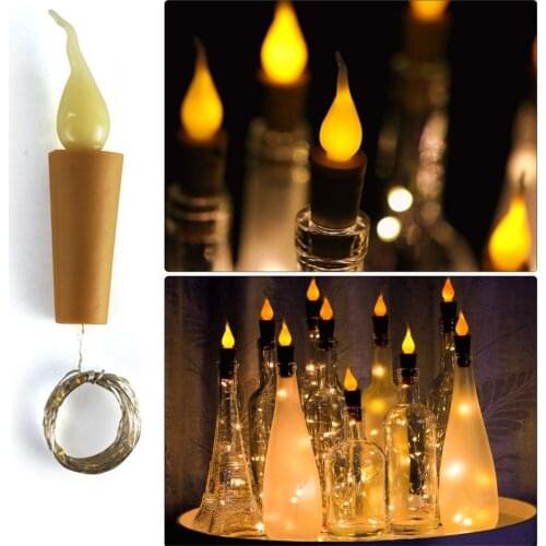 10Leds/20Leds Holiday Light String Candle Flameless Wine Bottle Cork Fairy String Lights DIY Mini Flame Cork Light For Home Deco