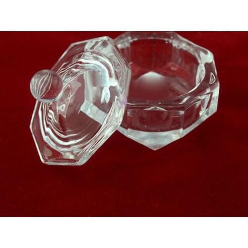 Nail Crystal Cup Dish Cup Nail Art Acrylic Liquid Powderstyling Tool nail dust collector Clear