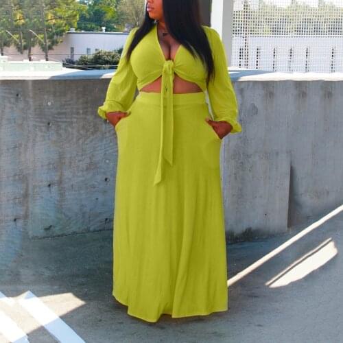 2 Piece Skirt Set Women Matching Sets Big Fall Blouse High Waist Skirt Sets Elegant Evening Night Club Femme Sets Clothes 5xl