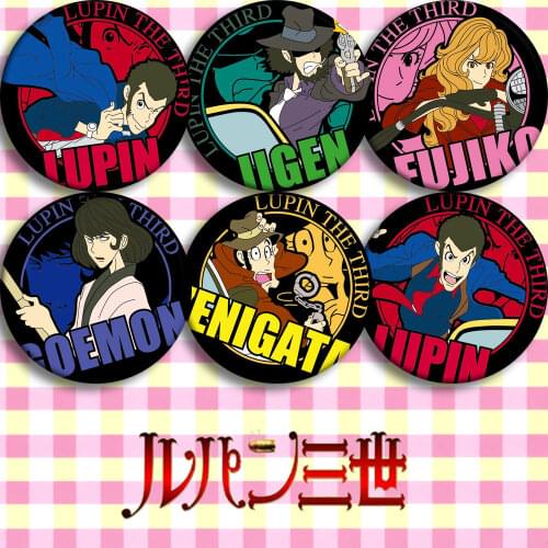 1pc 58mm Lupin the 3rd Banpresto Pupin Bagdes Brooch round icons spilla