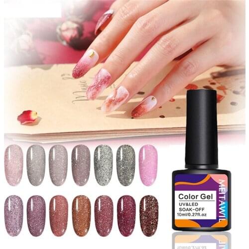 10ml Glitter UV Gel Nail Polish Glitter Sequins Soak Off UV Gel Varnish Colorful Nail Gel Polish DIY Nail Art Polish
