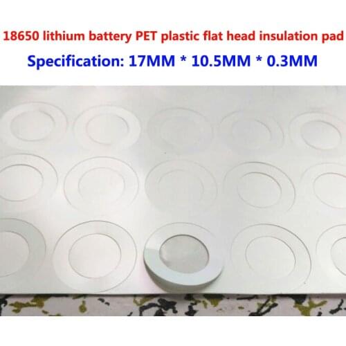 100pcs/lot 18650 lithium battery PET plastic positive electrode hollow head insulation pad original gasket