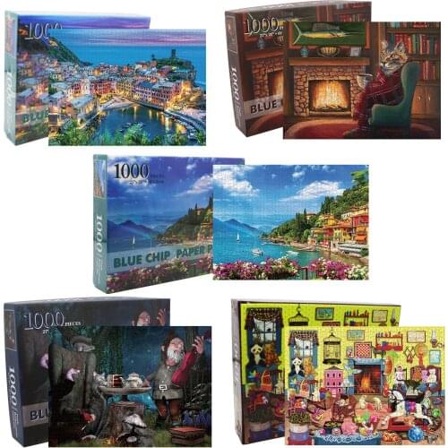 1000 Pieces Adult Puzzle Highly Difficult Puzzle Landscape Oil Painting Animal Children Toy Jigsaw