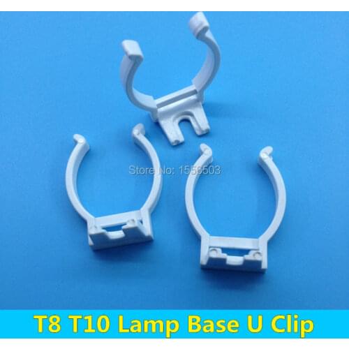 20 PCS Tube Light T8 T10 Wall Clip For Fluorescent lamp Base Plastic U Clips Connector Socket Bracket Holder