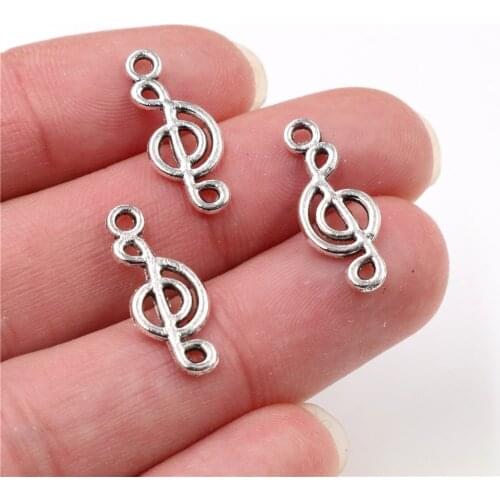 20x8mm 40pcs Antique Silver Plated Music Handmade Charms Pendant:DIY for bracelet necklace-Q4-46