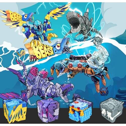 [In Stock]52TOYS BEASTBOX Changlong Series Parrot Plesiosaur Crab Shark Transforming Cube Box Assembly Figureals