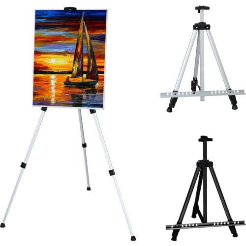 63 inch Artist Easel Height Adjustable Aluminum Alloy Display Easel Sketch Painting Drawing Stand with Carrying Bag for Floor