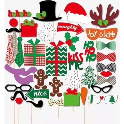 Free shipping 10bags=39pcs/bag fun christmas party decoration photo booth props funny mask phtotobooth props supplies