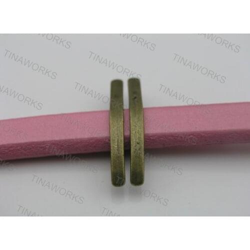 FREE SHIPPING 30pcs Antique Brass 10.3x6.3mm Elongated Spikes Slider Spacer For Licorice Leather--PAT197AB