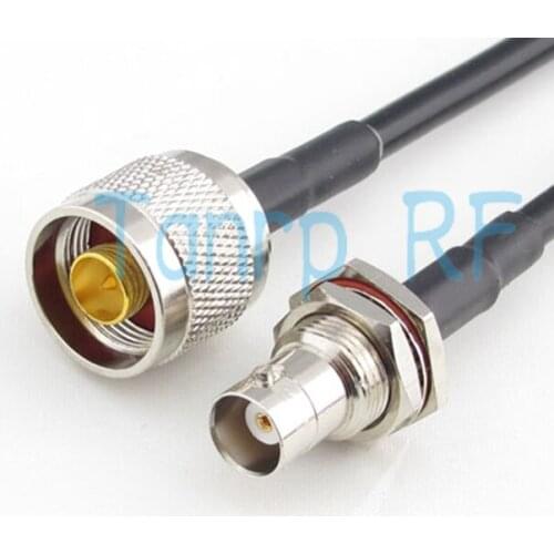 Freeshipping! 6FEET RF Pigtail coaxial jumper cable N male plug to BNC female jack nut bulkhead RG58 cable200CM Wholesale