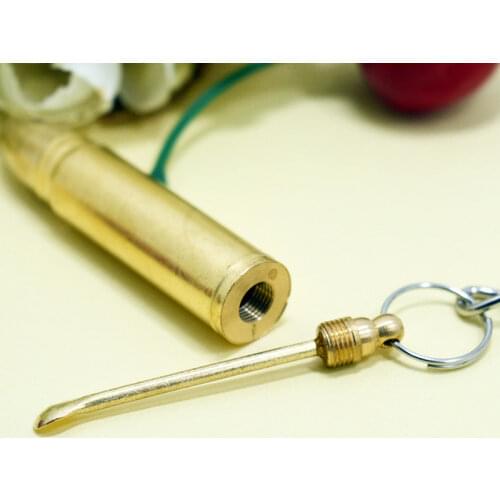 New Portable Bullet Shape Earpick Ear Pick Spoon Keychain Couple Lovers Keyring Unisex