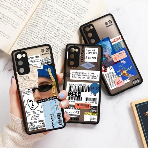 For Samsung S20 FE Phone Case S20 S30 S10 S21 Ultra Plus S10e Hard PC Funda Samsung Note 8 9 20 10 Cover M31 Art Label Case
