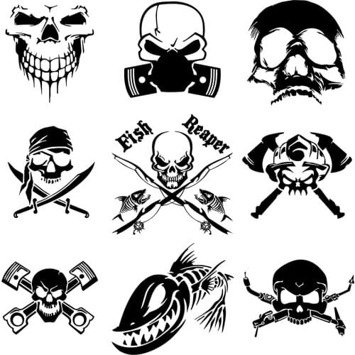 ChienHow Skull Vinyl Car Stickers Decal 3D Funny JDM Stickers on Auto Moto Motorcycle Car Styling Accessories Decoration Decals