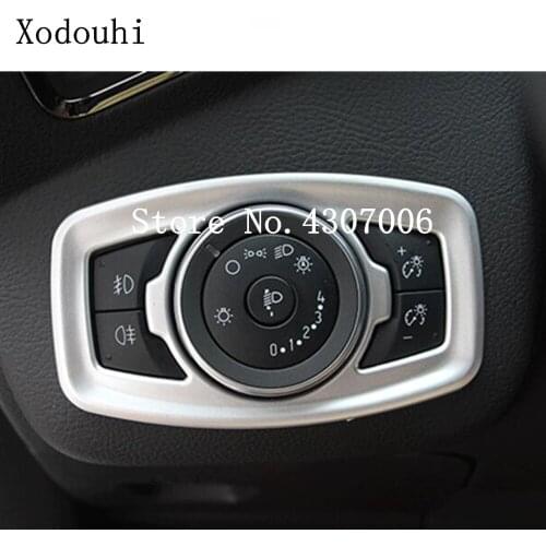 For Ford Kuga Escape 2017 2018 2019 2020 Car Stick Styling Cover Front Head Fog Light Switch Trim Frame Lamp Button Hoods 1pcs