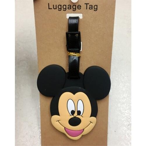 Kawaii Minnie Mickey Mouse Travel Accessories Luggage Tag Silica Gel Suitcase ID Addres Holder Baggage Boarding Portable Label