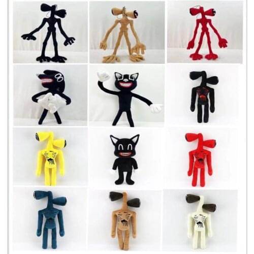 12 Styles Black Cat Siren Head Plush Doll Model Toy Girls Boys Present Stuffed Toys for Children Kids Gifts
