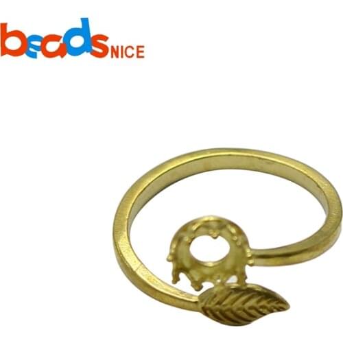 Beadsnice ID37763 Adjustable Ring Blanks Brass Wire Crown Bezel Ring Setting for 6mm Cabochon