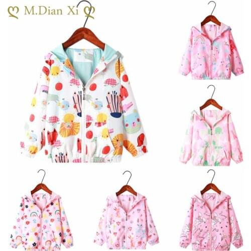 Childrens Jacket 2021 Spring and Autumn New Children Full of Cartoon Unicorn Hooded Girl Stormtrooper Cardigan 2-6 Y
