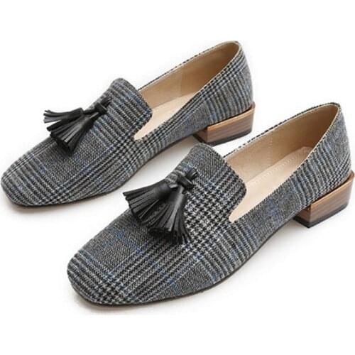 Tassel loafers women 2020 Flats canvas boat shoes woman Large size 4-10.5 Womens flat shoes Spring/Autumn