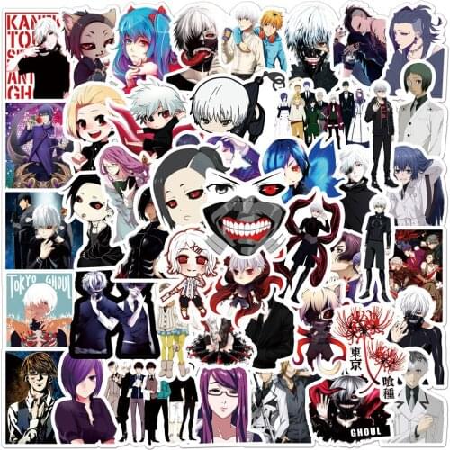 10/30/50PCS Anime Tokyo Ghoul Stickers DIY Car Bike Travel Luggage Phone Guitar Waterproof Kid Toy Cartoon Cool Sticker Decals