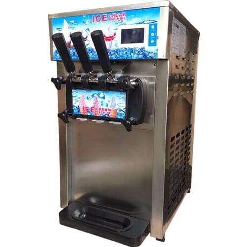 New style 1200W Table Top Small Soft Ice Cream Making Machine 3 Flavors Ice Cream Maker with free shipping