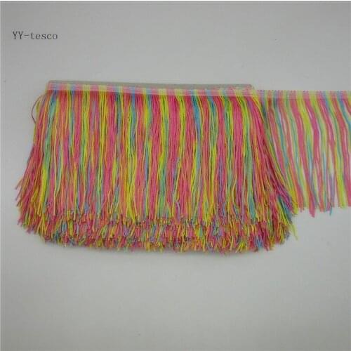 Wholesale 10 Yards 15cm width Fringe Tassel Trimming Lace Latin Dress Macrame Samba Dance Clothing Lace Polyester Single Band