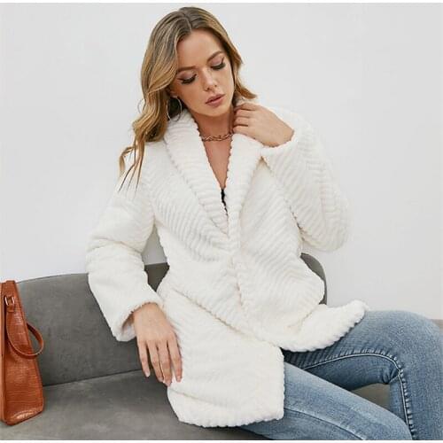 Faux Fur Coat Teddy Jacket Slim Womens Winter Jacket Fur Coat Coats Woman Winter 2021 Plush Blouse Jacket Women Winter Mink Fur