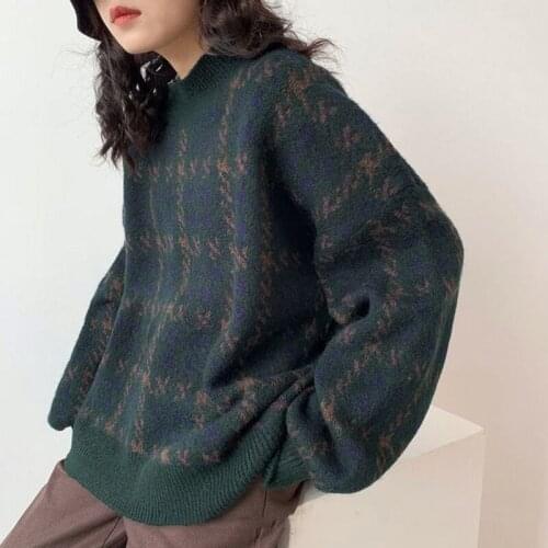 Pullover Sweater women Knitted sweater 2021 Autumn And Winter print female pullovers casual Tops sweater