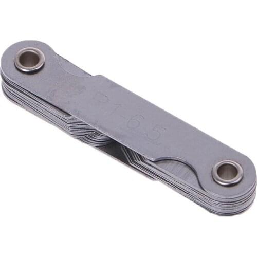 32pcs/set R1-6.5A7C10 Stainless Steel Radius Gauge Fillet Gauge Sample R Gauge with 1-6.5 Blades Range for Industrial Measuremen