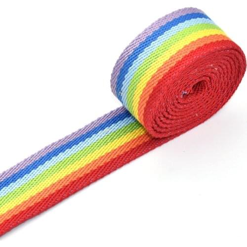 1.5"Rainbow Webbing Belt Stripe Ribbons - Grosgrain Ribbon Bag Belt Ribbon Bag Webbing Dog Collar Webbing Garment Textile Sewing