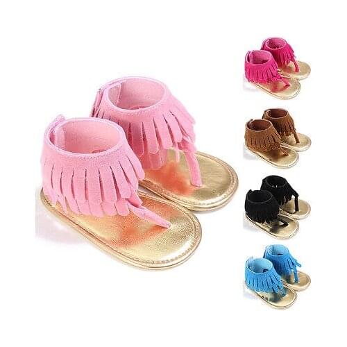 Newborn Baby Boy Girl Summer Sandal Tassel Shoes Clogs Soft Sole Prewalker Baby Girls 0-18M