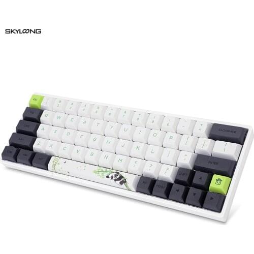 Skyloong SK64s Panda Teclado Mecánico Bluetooth White/Black Keycaps 60% Mini Keyboard Wireless Wired Mechanical Usb Switch GK61