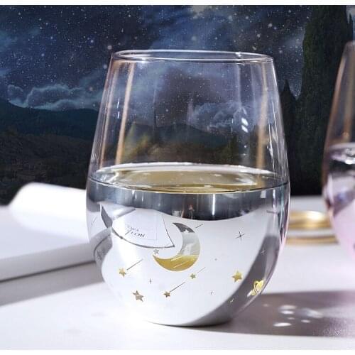 Electroplating Glass Water Cup Creative Household Cup Beverage Whiskey Travel Mug Korean Style Copas De Vino Drinkware EF50BL