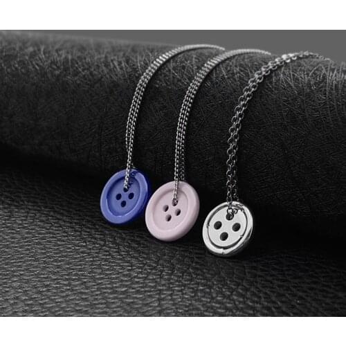 Titanium steel button retro literary ceramic button pendant men and women fashion all-match button apparel ornaments