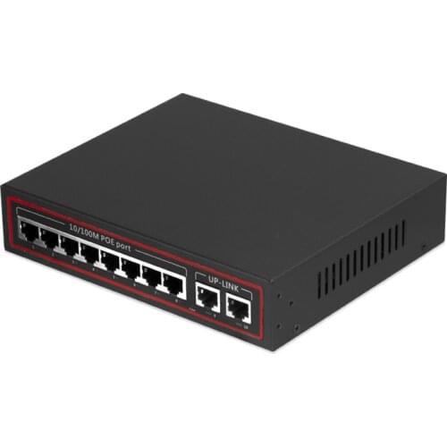 TLT-TECH 10/100M 8 Port POE + 2 Port 100Mbs Network POE Switch For IP Camera CCTV Camera System