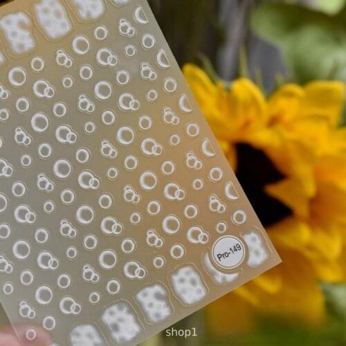 Ultra-Thin Transparent Bubble Nail Sticker 5D Embossed Self Adhesive Bubble Design Decals Nail Art Decorations DIY Manicure Tool