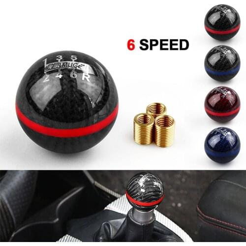 Universal Genuine Carbon Fiber Mugen 5 / 6 Speed Manual / Automatic Spherical Gear Shift Knob for Honda Acura QC0103